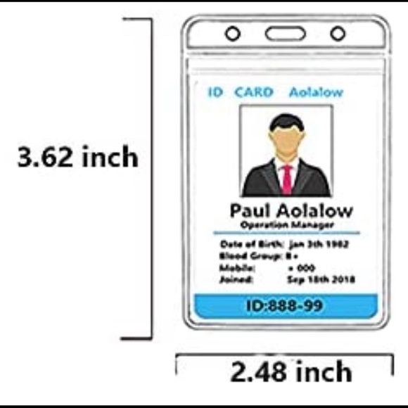 🆕 ID Badge Holder with 1 Clear ID Window - Picture 2 of 8